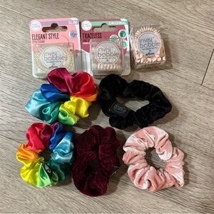Colorful Hair Scrunchies and Invisibobble Set